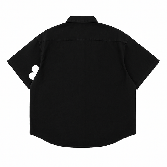 NOIR BLOOM Oversized black Cotton Shirt - STAYFUNKY