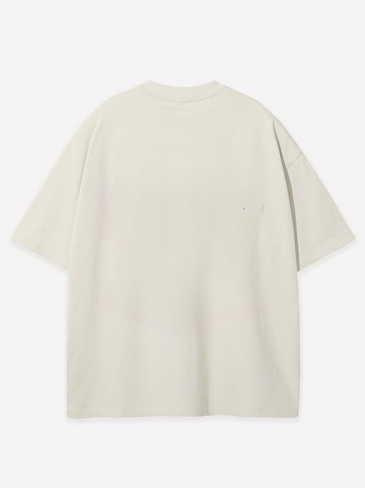 Stayfunky Off-White Oversized T-Shirt – 240 GSM French Terry Cotton | Minimal Streetwear - STAYFUNKY