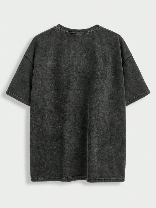 Stayfunky Acid Wash Black Oversized T-Shirt – 240 GSM French Terry Streetwear - STAYFUNKY