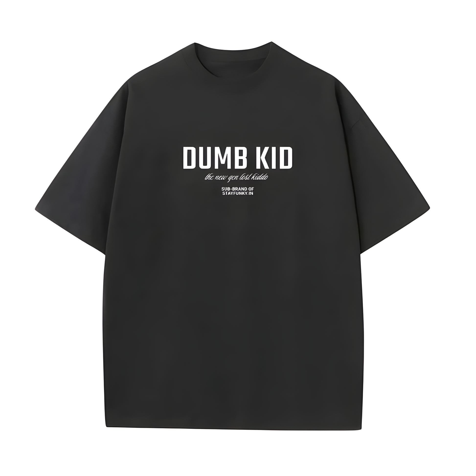 DUMB KID "Silence" Oversized T-Shirt – Black | 240 GSM French Terry Cotton | Stayfunky - STAYFUNKY