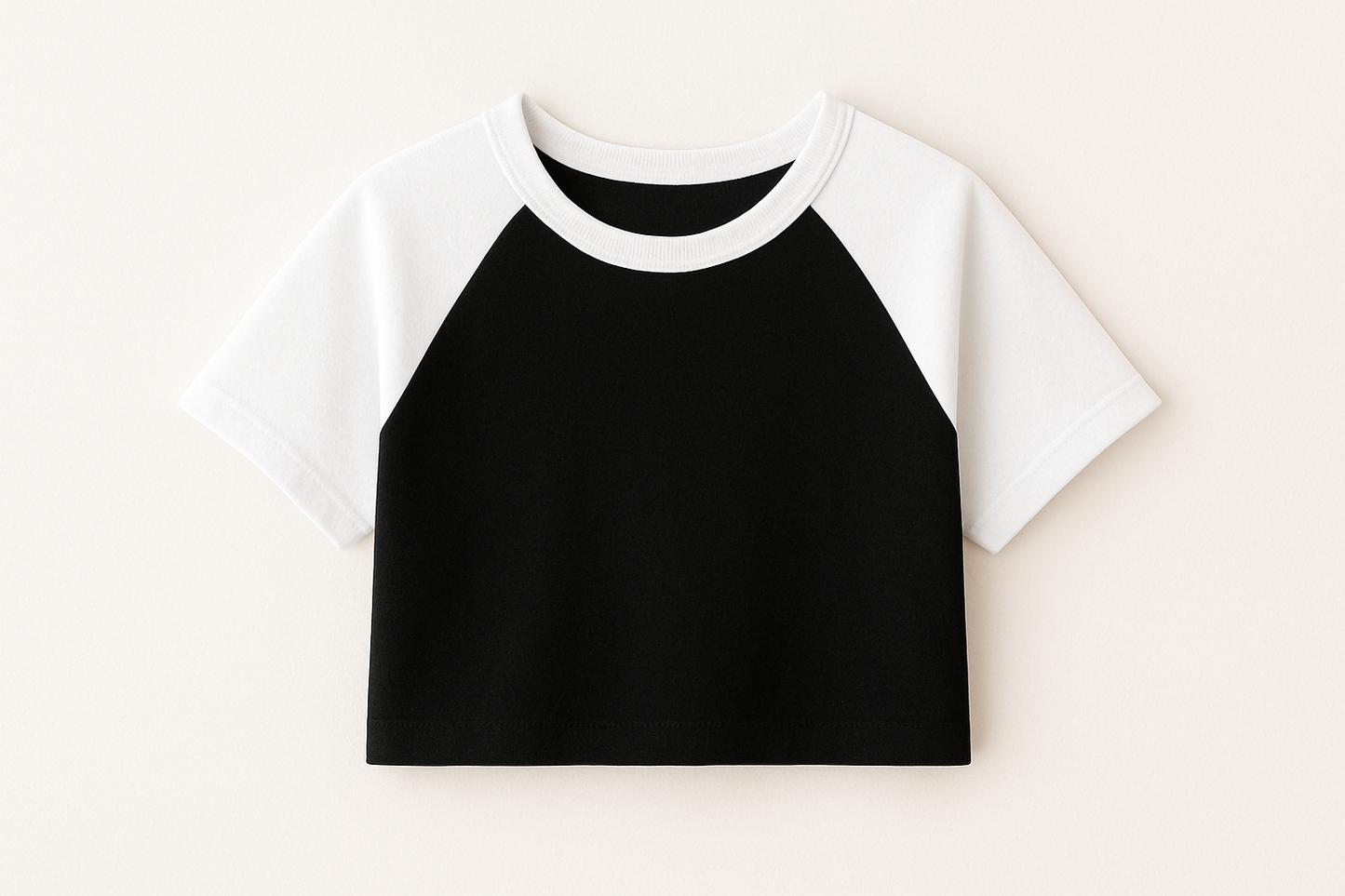 Black & White Raglan Crop Tee – Street Essential