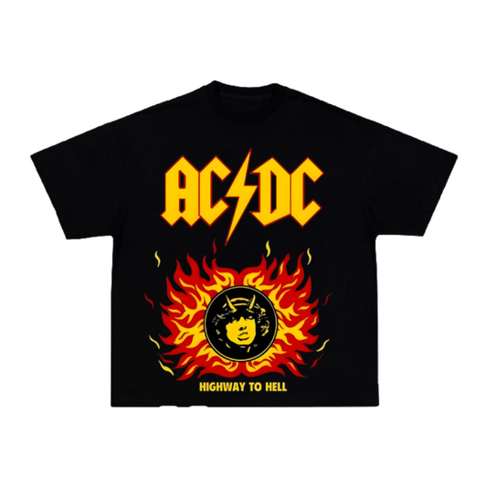 StayFunky AC/DC Oversized T-Shirt – Highway to Hell | 240 GSM - STAYFUNKY