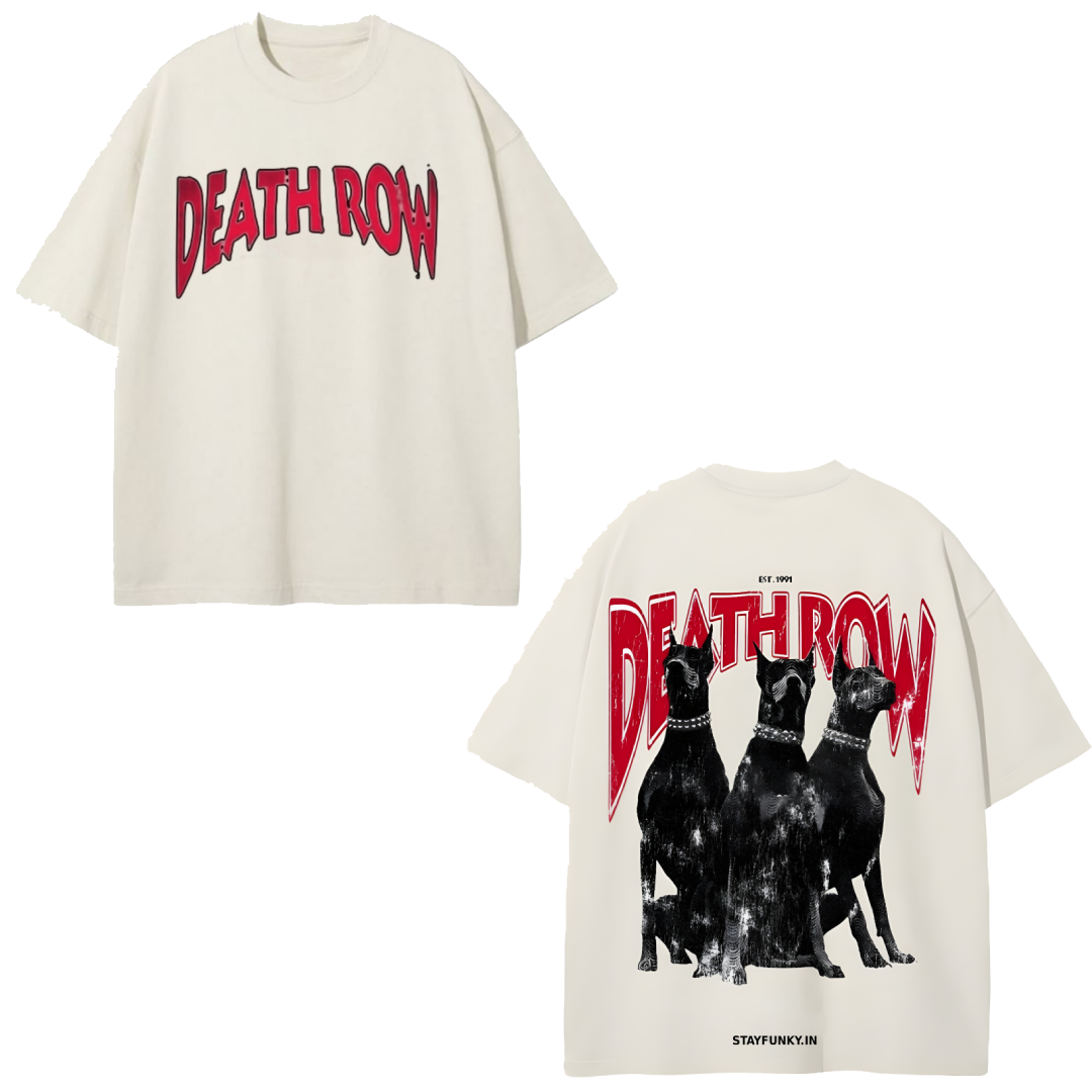 STAYFUNKY DEATH ROW Oversized T-Shirt – 240GSM French Terry Cotton - STAYFUNKY