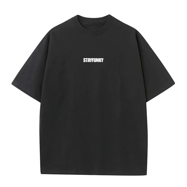 Stayfunky Black Oversized T-Shirt – 240 GSM French Terry Classic Streetwear - STAYFUNKY