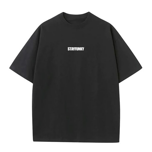 Stayfunky Black Oversized T-Shirt – 240 GSM French Terry Classic Streetwear - STAYFUNKY